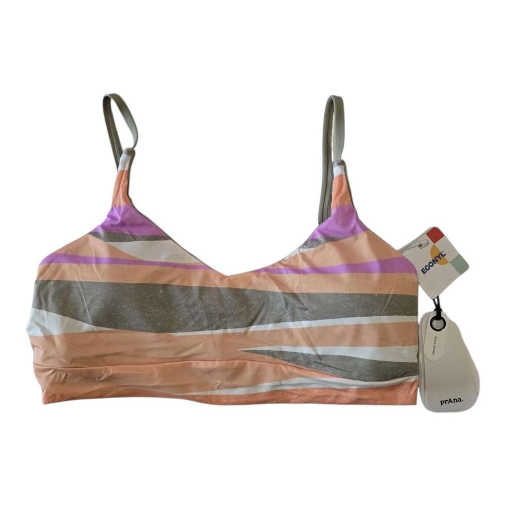 NWT PrAna Women's Size Small Bikini Top Willow Falls/ Reversible Quick Drying